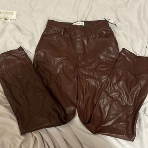 Abercrombie cross waist leather pants